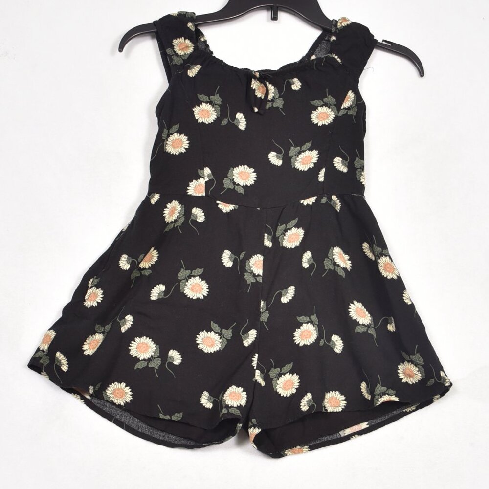 Abercrombie Kids Black Daisy Print Romper Size 7/8